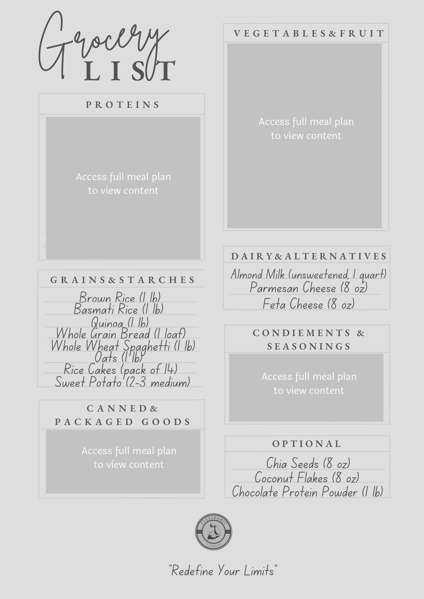 Muscle building grocery list