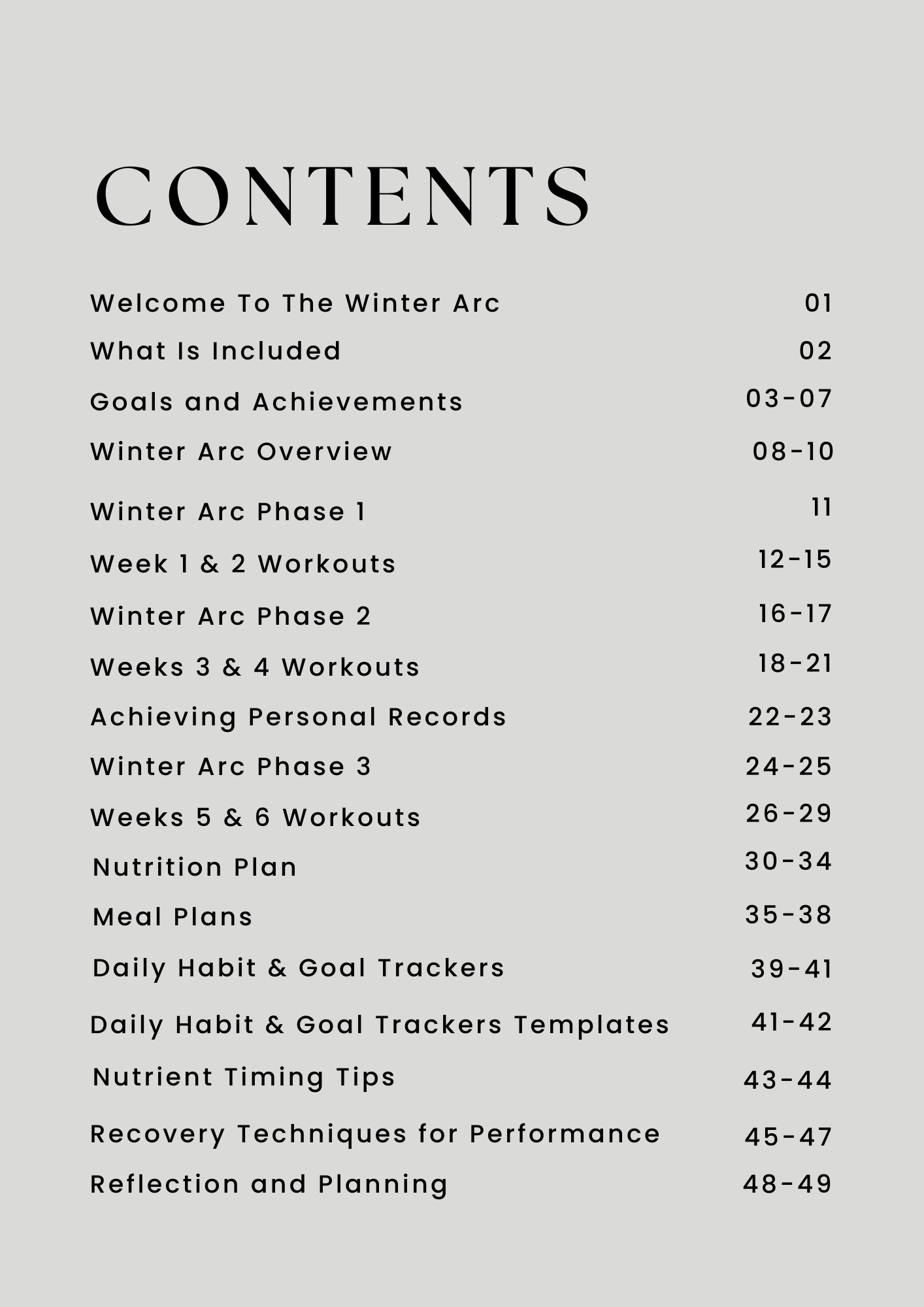 Contents page